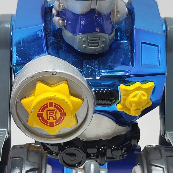 2002 Mattel Rescue Heroes Robo Team Blue Police Cop Clamp Down Action Figure - Picture 7 of 9